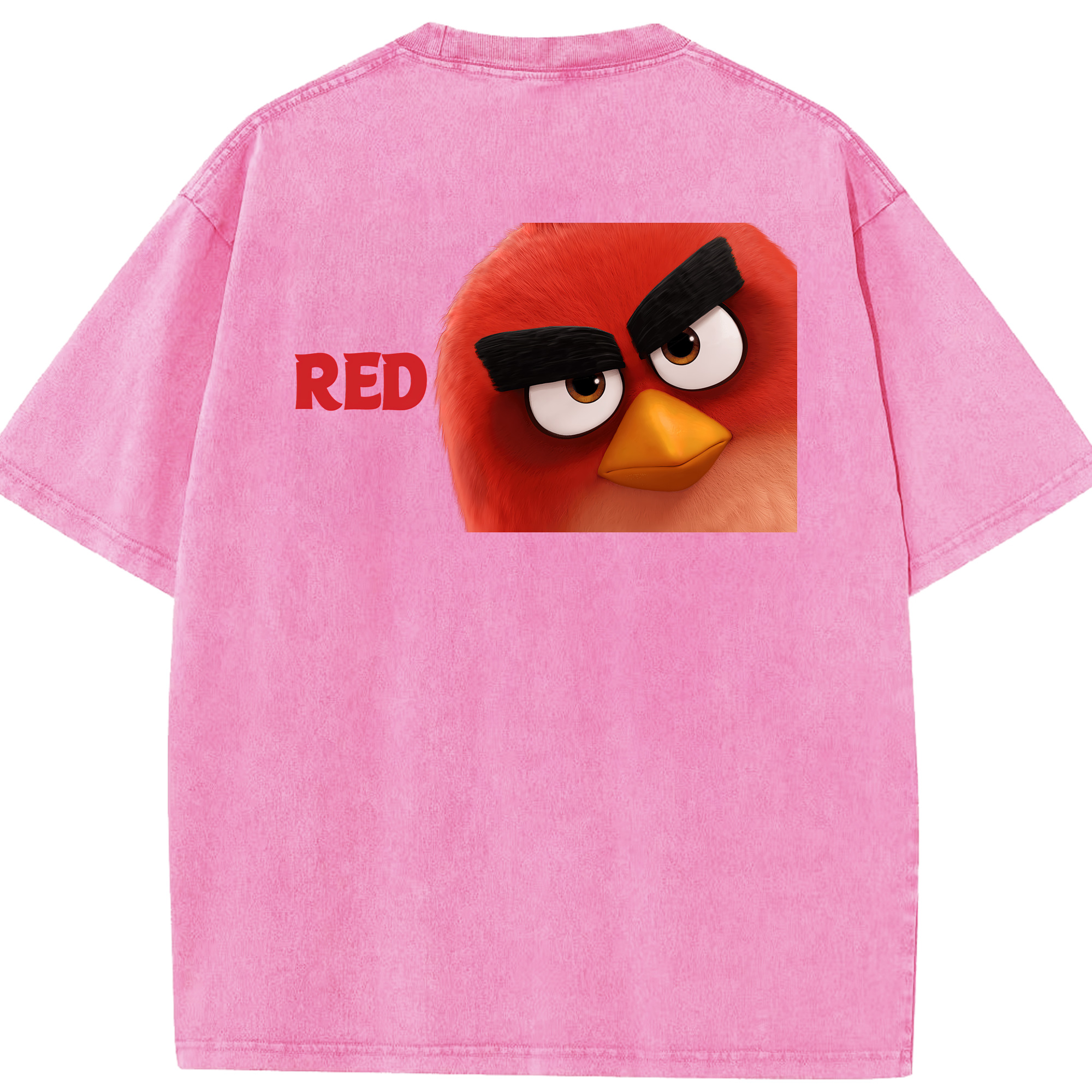 （画像用） Angry Birds アングリーバード 綿100% ヴィンテージ風 半袖Tシャツ（背面プリント）